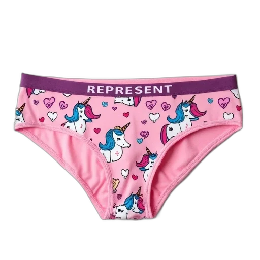 vaporwave, pair, pink, underwear, unicorn, pattern, word, represent transparent PNG cut-out