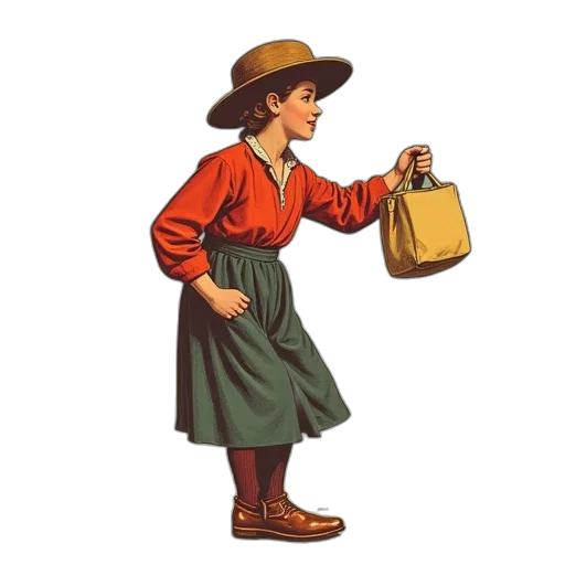 bottle, hat, food, staff transparent PNG cut-out