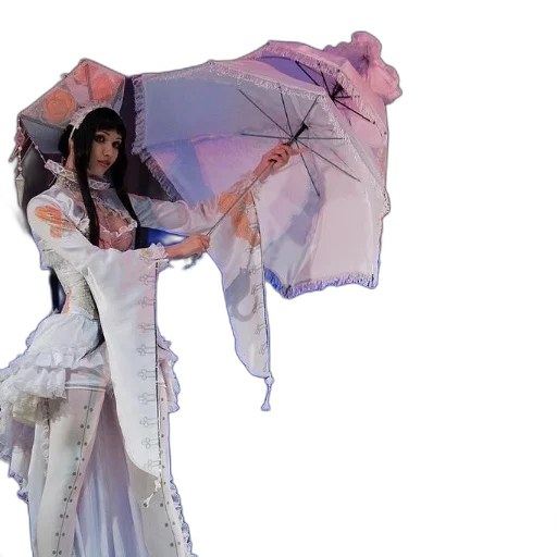 umbrella, dress, concept art, 3d render, vaporwave, photorealistic, rain, performer transparent PNG cut-out