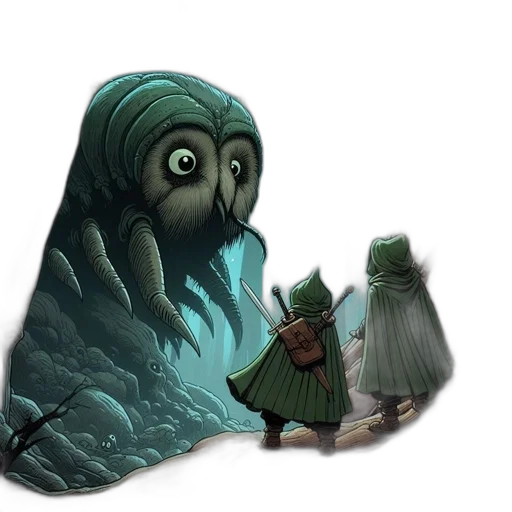 creature, mask, concept art, fantasy art, comic book art, pixel art, underwater, fog transparent PNG cut-out