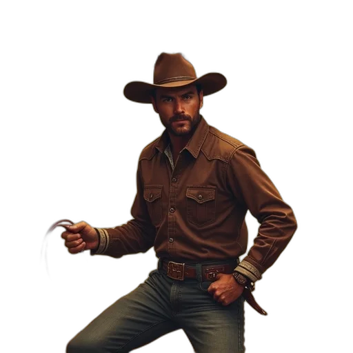 jacket, hat, weapon, animal, concept art, photorealistic, comic book art, pixel art transparent PNG cut-out