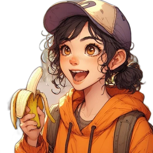 staff, food, weapon, hat, anime, cartoon, watercolor, photorealistic transparent PNG cut-out