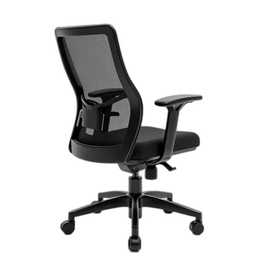 furniture, staff, 3d render, black, mesh, back, ergonomic, office transparent PNG cut-out