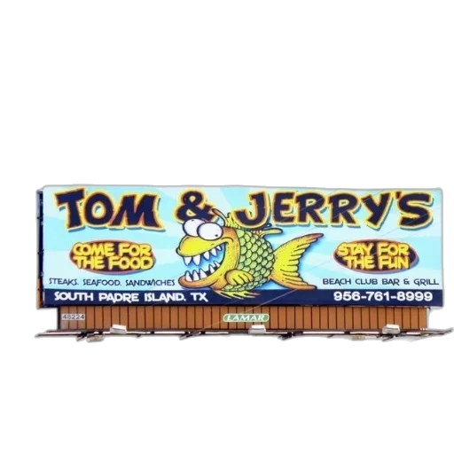 food, colorful, billboard, tom, jerry, south, padre, island transparent PNG cut-out