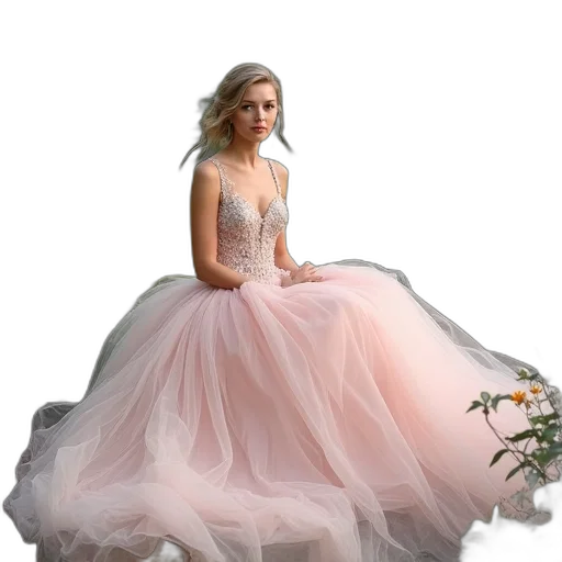 dress, crown, photorealistic, concept art transparent PNG cut-out