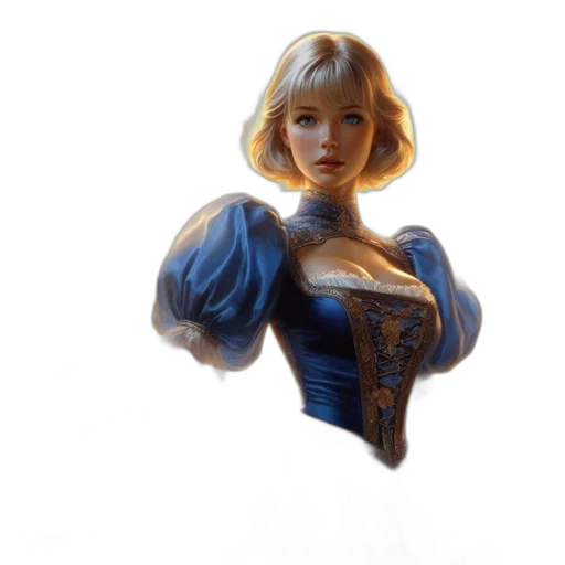 dress, crown, robot, face, 3d render, fantasy art, photorealistic, concept art transparent PNG cut-out
