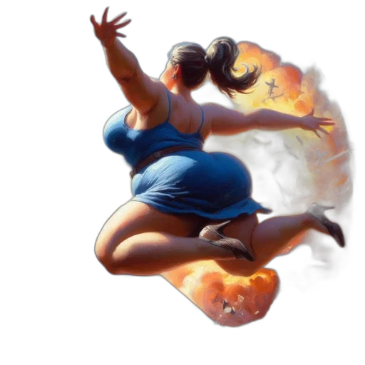 dress, concept art, fantasy art, photorealistic, 3d render, fire, woman, blue transparent PNG cut-out