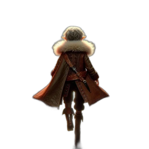 jacket, staff, hat, weapon, concept art, 3d render, fantasy art, pixel art transparent PNG cut-out