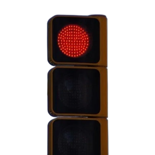 robot, traffic, light, red, illuminated, against, clear, blue transparent PNG cut-out