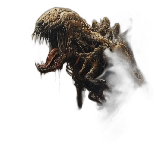 dragon, creature, animal, hair, concept art, fantasy art, photorealistic, 3d render transparent PNG cut-out