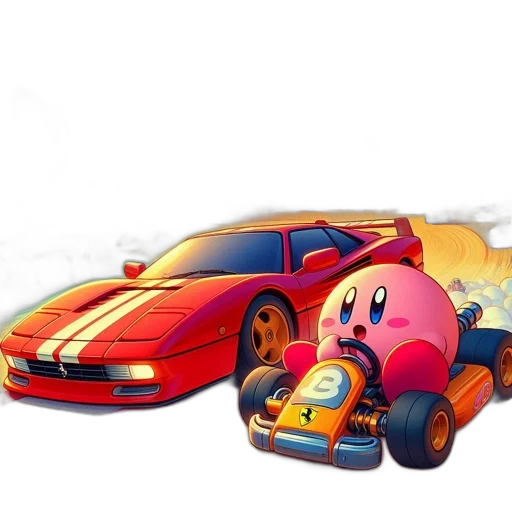 car, weapon, animal, concept art, 3d render, pixel art, vaporwave, beach transparent PNG cut-out