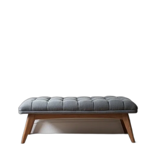 furniture, 3d render, monochrome, earth tones, elegant, grey, upholstered, bedroom transparent PNG cut-out