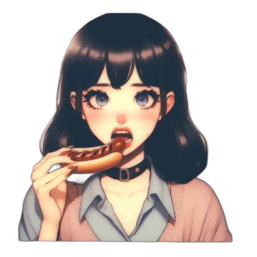 food, face, creature, animal, anime, pixel art, vaporwave, cartoon transparent PNG cut-out
