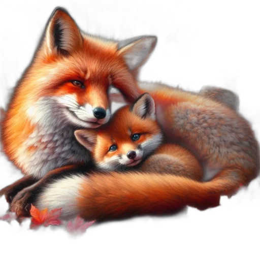 animal, photorealistic, oil painting, concept art, pixel art, red, adult, fox transparent PNG cut-out