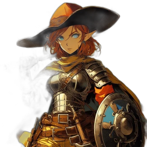 weapon, staff, hat, sword, concept art, fantasy art, pixel art, comic book art transparent PNG cut-out