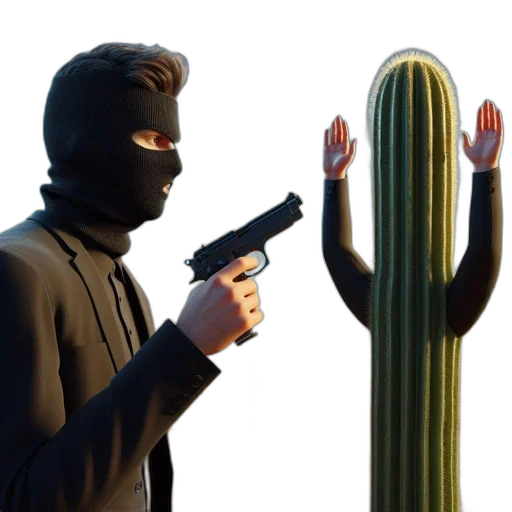 weapon, mask, jacket, staff, concept art, 3d render, pixel art, desert transparent PNG cut-out