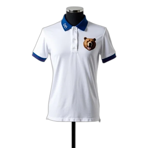 staff, 3d render, white, polo, shirt, blue, collar, stripe transparent PNG cut-out