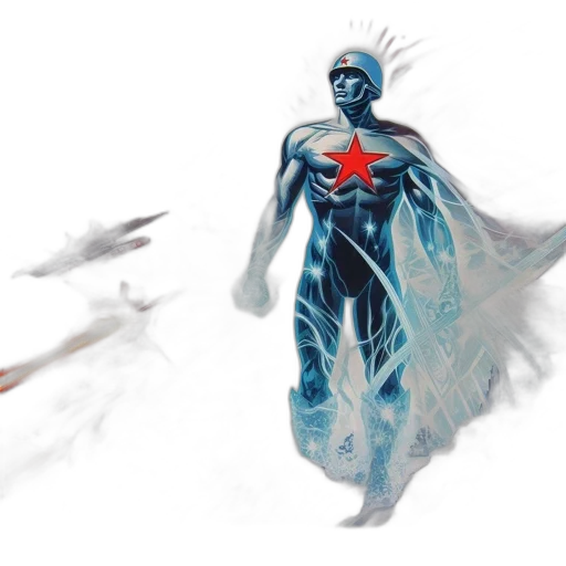 concept art, comic book art, fantasy art, 3d render, blue, image, vibrant, dramatic transparent PNG cut-out