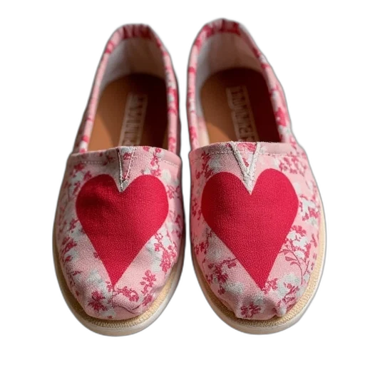shoes, toms, heart, print transparent PNG cut-out
