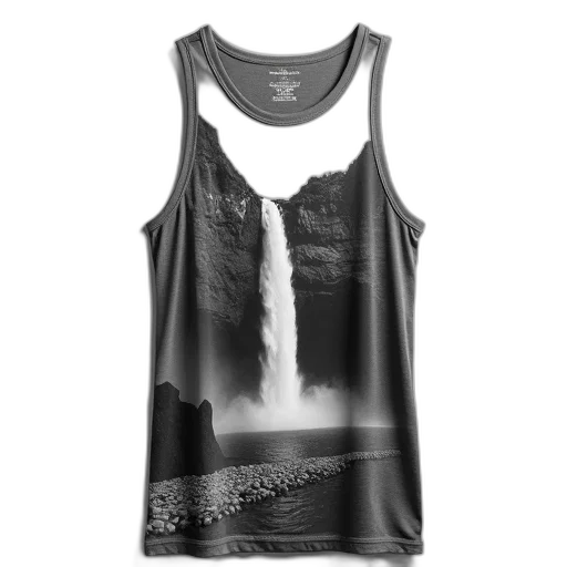 dress, gray, tank, top, black, white, image, waterfall transparent PNG cut-out