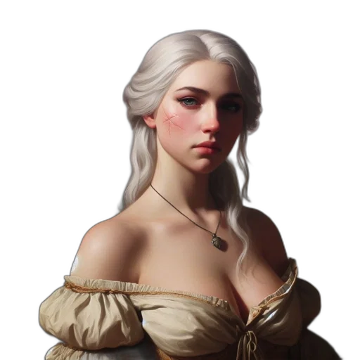 face, dress, crown, jewelry, fantasy art, concept art, oil painting, photorealistic transparent PNG cut-out