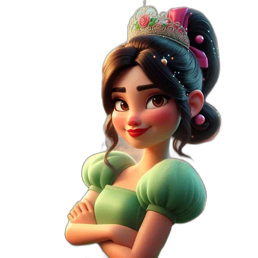 crown, dress, face, staff, 3d render, concept art, fantasy art, photorealistic transparent PNG cut-out