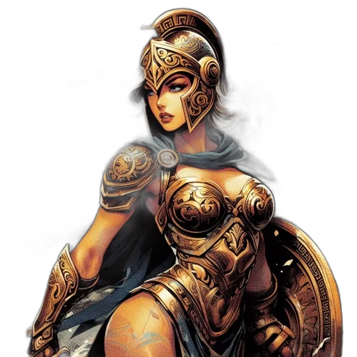 jewelry, sword, fantasy art, concept art, comic book art, pixel art, golden, female transparent PNG cut-out