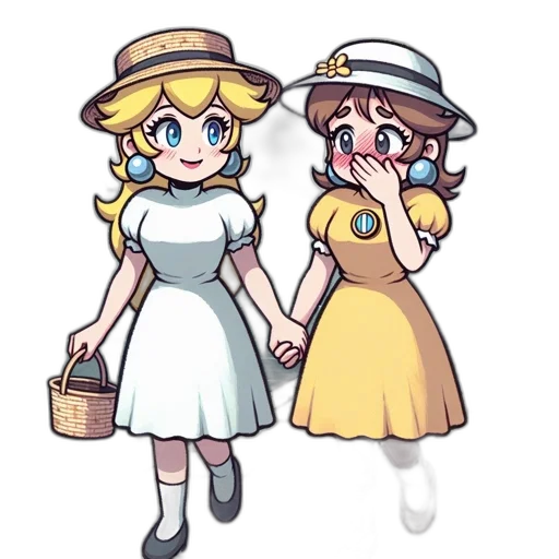 dress, hat, staff, pixel art, concept art, watercolor, cartoon, underwater transparent PNG cut-out