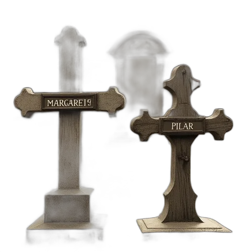 jewelry, furniture, 3d render, concept art, sepia-toned, photograph, cemetery, two transparent PNG cut-out