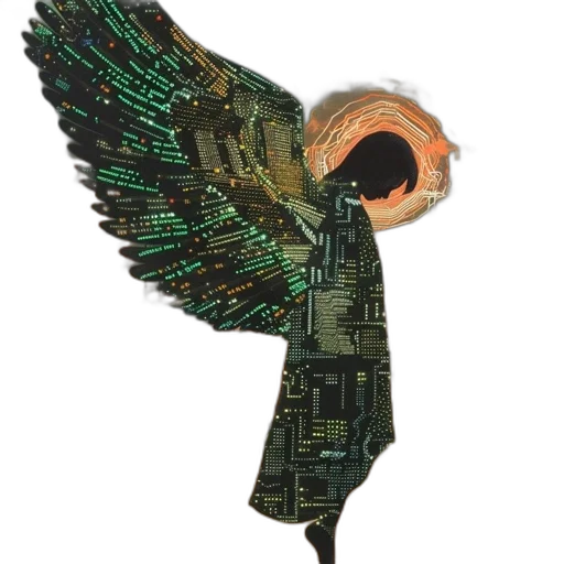 hat, jewelry, staff, animal, 3d render, cyberpunk, concept art, pixel art transparent PNG cut-out