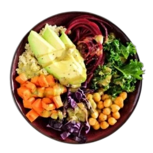 food, colorful, earth tones, vibrant, buddha, bowl, featuring, quinoa transparent PNG cut-out