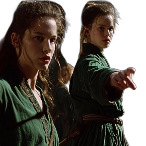 fire, group, young, women, green, robes, train, cave transparent PNG cut-out