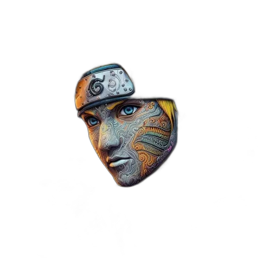 jewelry, hat, face, photorealistic, fantasy art, vivid, psychedelic, artwork transparent PNG cut-out