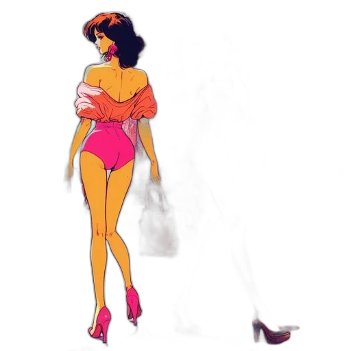 dress, concept art, cartoon, pixel art, comic book art, neon lights, fog, fire transparent PNG cut-out