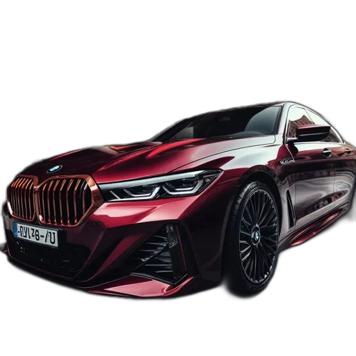 car, 3d render, photorealistic, concept art, luxurious, red, bmw, unique transparent PNG cut-out