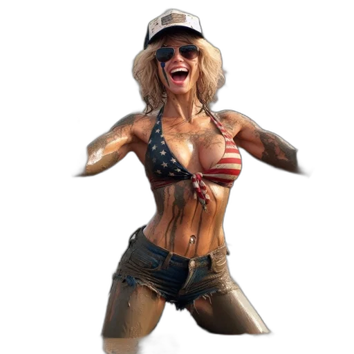hat, weapon, concept art, photorealistic, 3d render, pixel art, woman, stands transparent PNG cut-out