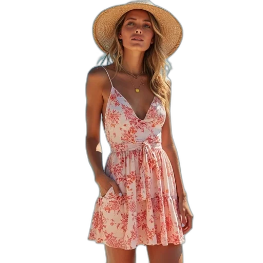 dress, hat, summer, new transparent PNG cut-out