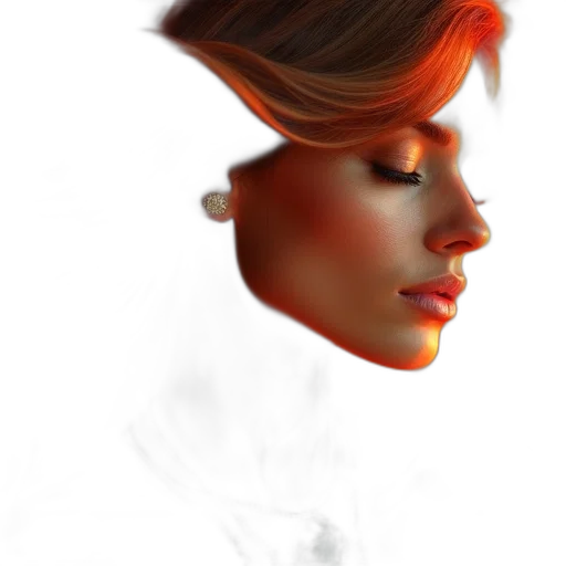 face, mask, hair, crown, photorealistic, 3d render, concept art, fantasy art transparent PNG cut-out
