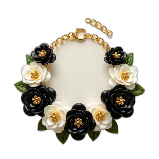 jewelry, crown, close-up, image, gold, black, floral, bracelet transparent PNG cut-out