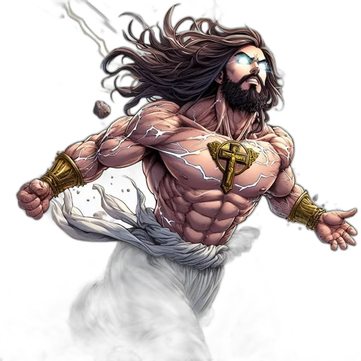 sword, comic book art, fantasy art, concept art, pixel art, muscular, bearded, figure transparent PNG cut-out