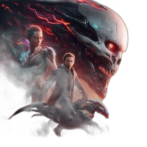 concept art, comic book art, cyberpunk, fantasy art, chaotic, scene, rider, races transparent PNG cut-out