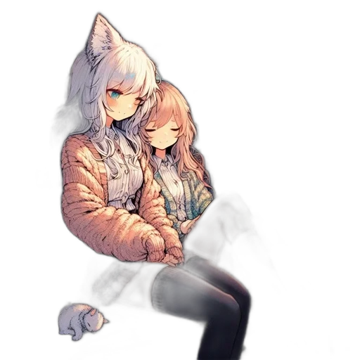 jacket, animal, creature, mask, watercolor, pixel art, concept art, anime transparent PNG cut-out