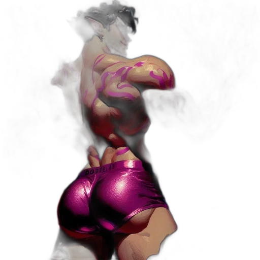 concept art, photorealistic, fantasy art, 3d render, fire, muscular, flame-wielding, elf-figure transparent PNG cut-out