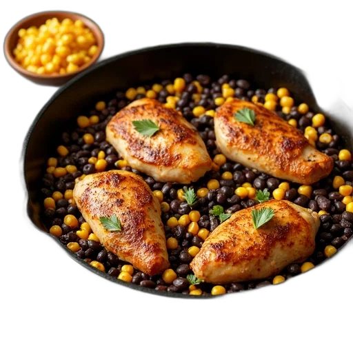 food, photorealistic, pan, filled transparent PNG cut-out