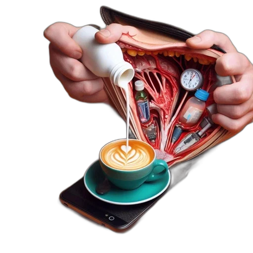 food, staff, photorealistic, 3d render, unusual, scene, features, hand transparent PNG cut-out
