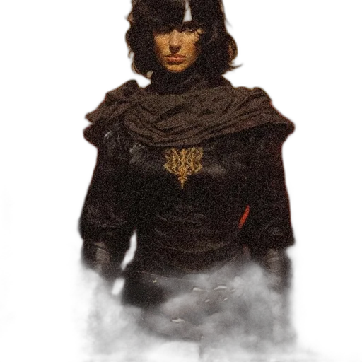 jacket, staff, face, crown, concept art, comic book art, fantasy art, pixel art transparent PNG cut-out