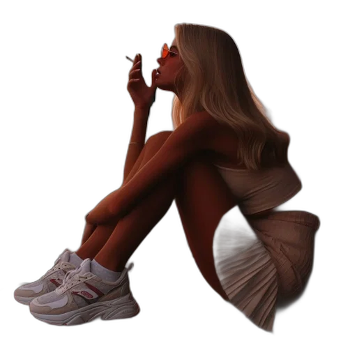 shoes, dress, hair, creature, photorealistic, concept art, pixel art, 3d render transparent PNG cut-out