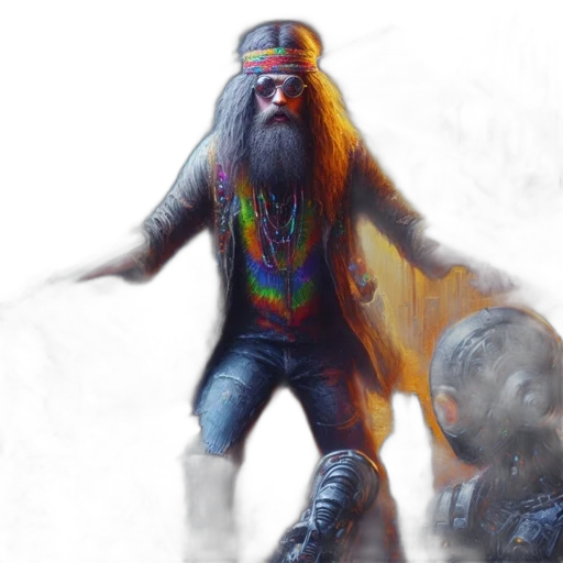 creature, animal, concept art, fantasy art, photorealistic, 3d render, bearded, man transparent PNG cut-out