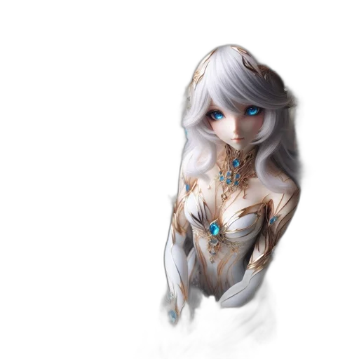 jewelry, robot, mask, dress, fantasy art, concept art, 3d render, anime transparent PNG cut-out