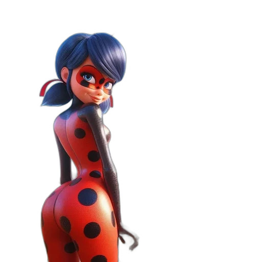 dress, concept art, 3d render, comic book art, cartoon, red, anthropomorphic, ladybug transparent PNG cut-out